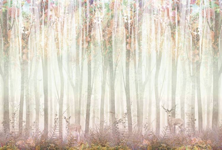 Фреска Ortograf Flora 31034 Beautiful Forest melrose pink gradient Филиграна со стразами FM-F/S