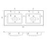 Раковина Uperwood Modul 2911020342 двойная, белая глянцевая, 120x45 фото 7