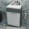 Тумба с раковиной 1MarKa Revo У99086 44.5 см, белый, серый фото 8