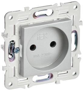 Розетка 1-местная IEK Skandy SK-R10-10-K23 серебряный