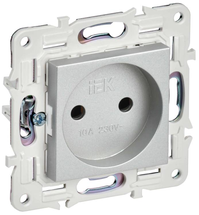 Розетка 1-местная IEK Skandy SK-R10-10-K23 серебряный