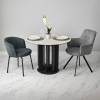 Стол Bradex Home Korfu RF 0654 керамогранит светлый мрамор с чёрной ножкой 100x100x75 фото 9