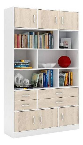 Стеллаж комбинированный МФ Мастер Либерти-62 Либерти-62-БТ-ДС белый / дуб сонома