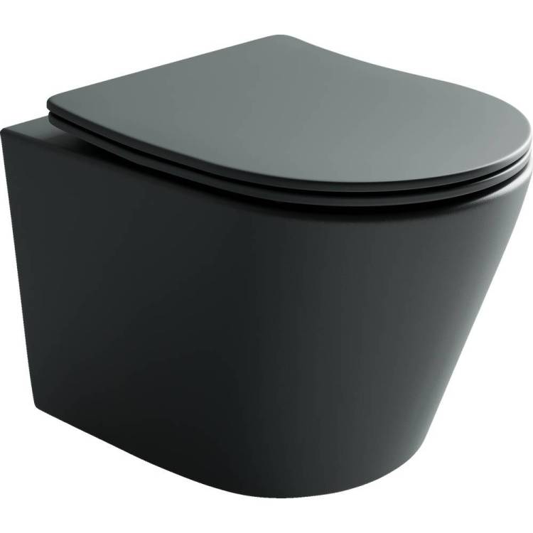 Унитаз подвесной Ceramica Nova Balearica CN6000MDH Rimless темный антрацит матовый