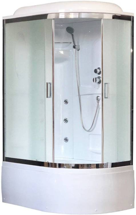 Душевая кабина Royal Bath RB8120BK2-M-CH-L с высоким поддоном, с сиденьем