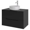 Тумба с раковиной Orange Line Li-80TubMDF+B09-360W черная матовая, 80.5 см