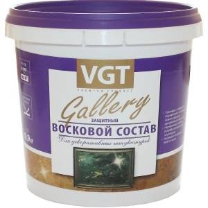 VGT GALLERY ВОСКОВОЙ СОСТАВ защитный с перламутром для декоративных штукатурок (0,9кг)