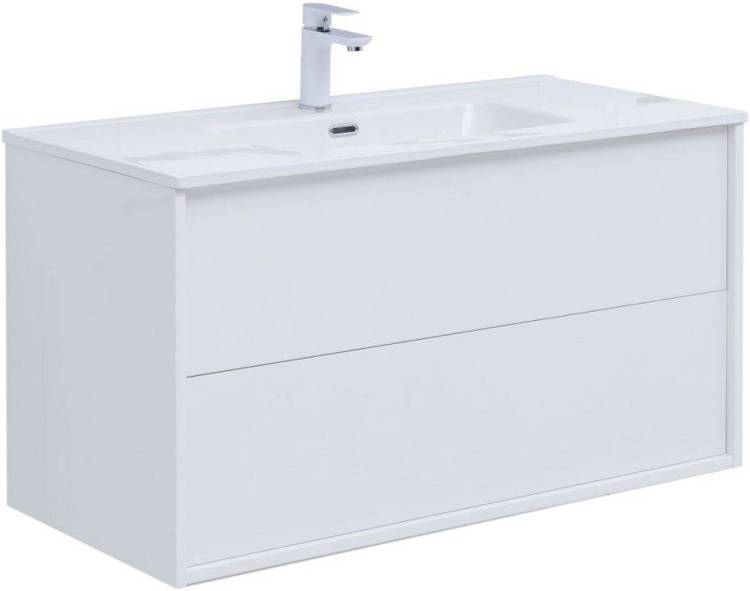 Тумба под раковину Aquanet Lino 100 287544 белый глянец