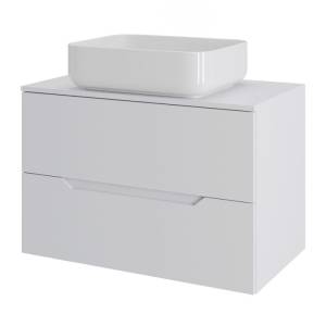 Тумба с раковиной Orange Line Li-70TuwMDF+B05-500W белый матовый, 70 см