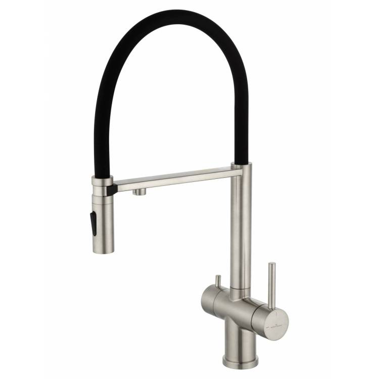 Смеситель для кухни Wonzon & Woghand WW-88458009-BN под фильтр, с гибким изливом, брашированный никель