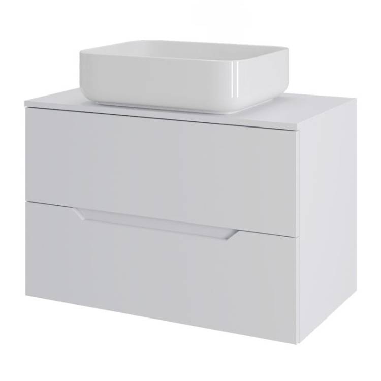 Тумба с раковиной Orange Line Li-70TuwMDF+B05-500W белый матовый, 70 см