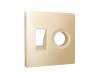 Лицевая панель для компьютерной/телефонной розетки+TV розетки Ambrella Volt Alfa AP6125 шампань