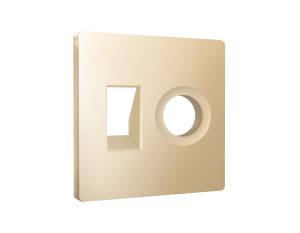 Лицевая панель для компьютерной/телефонной розетки+TV розетки Ambrella Volt Alfa AP6125 шампань