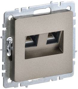 Розетка компьютерная RJ45 2-местная IEK Brite BR-K20-2-K37 шампань