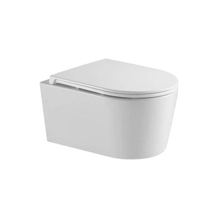 Унитаз подвесной DQ Schille DT1466516 безободковый, сиденье микролифт, белый