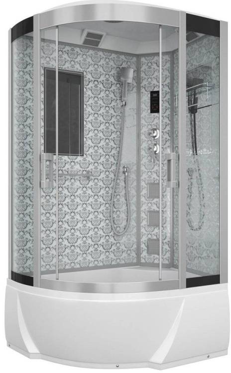 Душевая кабина Niagara Lux 7712WR хром, металлик, с высоким поддоном, с сиденьем