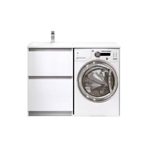 Тумба с раковиной Alavann Soft Silver 120 белая