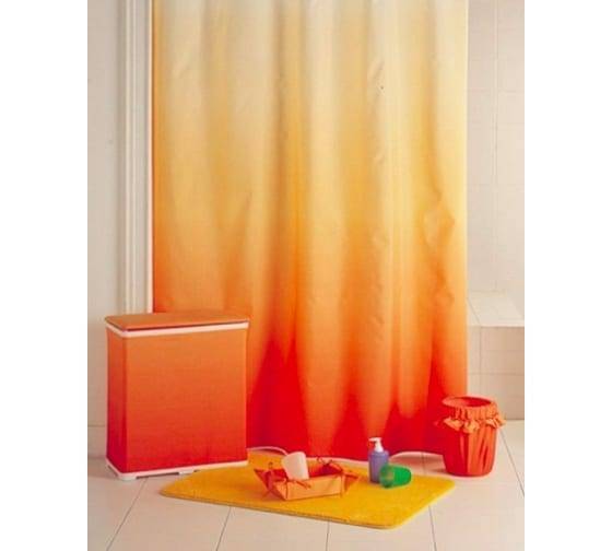 Штора для ванной Bath Plus Rosy Down 2151/2 180x180, оранжевый