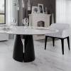 Стол Bradex Home Giano RF 0651 керамогранит чёрный мрамор (матовый) с чёрной ножкой фото 2