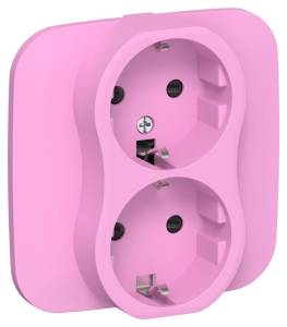 Розетка 2-местная с заземлением и шторками IEK Flite FI-R24A-16-1-K99 пурпурный