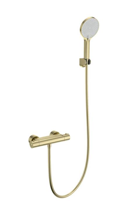 Смеситель для душа Wonzon & Woghand WW-B2003-A-BG с термостатом, брашированное золото