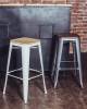 Стул барный Stool Group Tolix Wood YD-H765-W YG-15 серебристый матовый фото 3