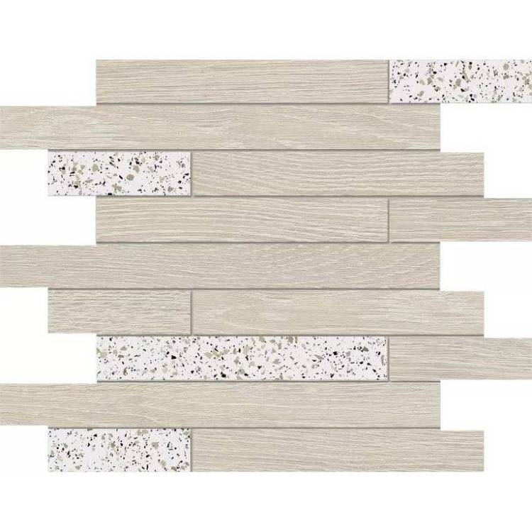 Мозаика Estima Kraft Wood 70621 Mosaic/KW00_NR/CM00_NS/30x35x10/Muretto White/Nordic 30x35