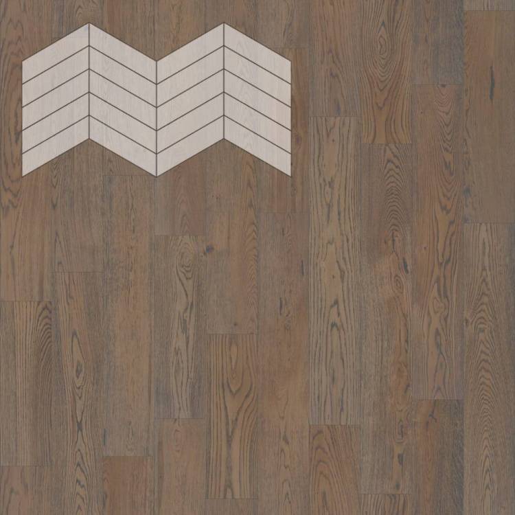 Паркетная доска Lab Arte Chevron Pro Французская Елка Дуб Натур Грис лак 348-400x90x14