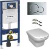 Комплект Унитаз подвесной Jacob Delafon Vox EDM102-00 с микролифтом + Инсталляция Geberit Duofix UP 320 111.300.00.5 с кнопкой смыва хром + Комплект крепления для инсталляций