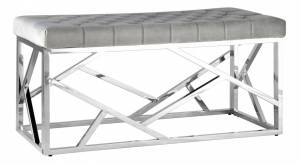 Банкетка Stool Group Арт Деко BENCH-016-GR вельвет серый, сталь серебро 100x46