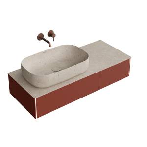 Тумба под раковину Kerama Marazzi Magica MA.120.2\VR.M подвесная 120, 2 ящика, венецианский красный матовый