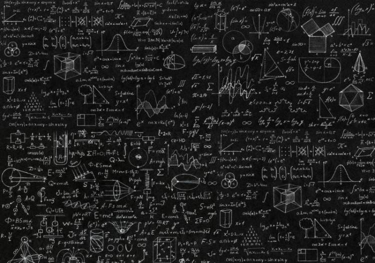 3D Фотообои Artegrafico «Доска с формулами» PD-010 акварель