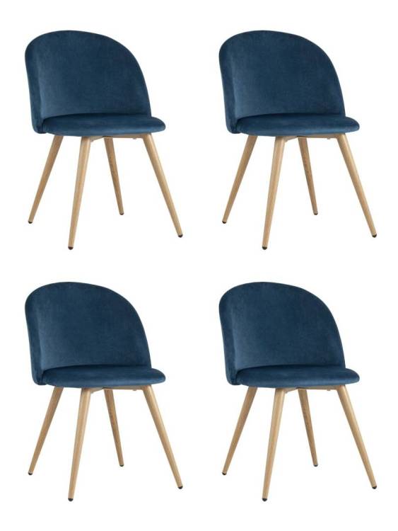 Набор из 4 стульев Stool Group Лион DC-69030 HLR-63 X4 голубой