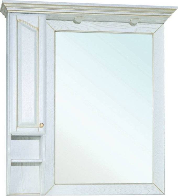 Зеркало Bellezza Рим 110 L белое патина золото