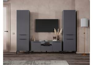 Стенка в гостиную Woodville Иадама 620700 графит, графит софт комплектация 8