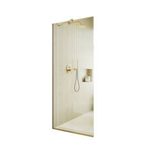 Душевая перегородка MaybahGlass MGD-695-3у 79x195, стекло прозрачное 8 мм, профиль золото