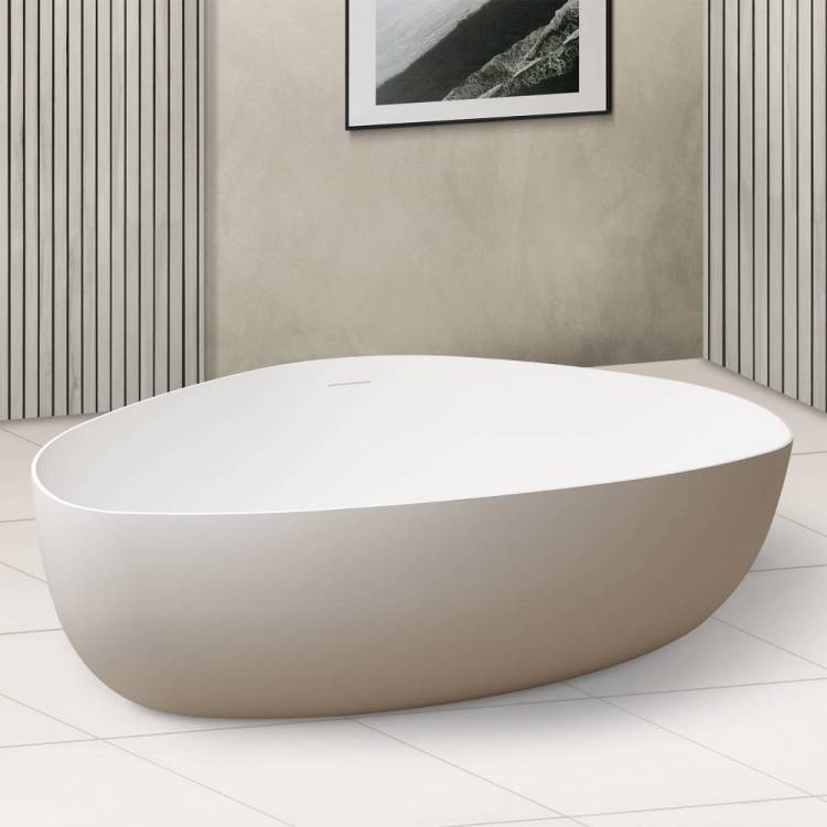 Ванна из искусственного камня Abber Stein AS9608 180x130 белая матовая