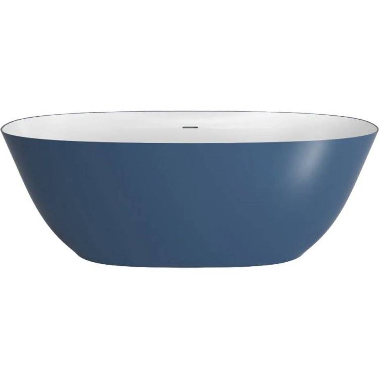 Ванна из искусственного камня Plumberia Selection VELOMA 160BD 160x70 белая матовая/синяя