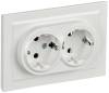 Розетка 2-местная с заземлением и шторками IEK Brite BR-R24-16-K01-F белый