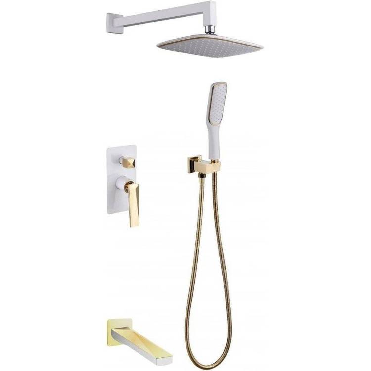 Душевой комплект Boheme Venturo 384-W-2 золотой, белый