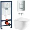 Комплект Унитаз подвесной Azario Grado AZ-0046-UQ безободковый + Инсталляция Grohe Rapid SL 38772001 3 в 1 с кнопкой