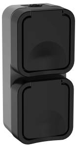 Розетка 2-местная IEK Tors TS-R26-16-55-V-K53 графит