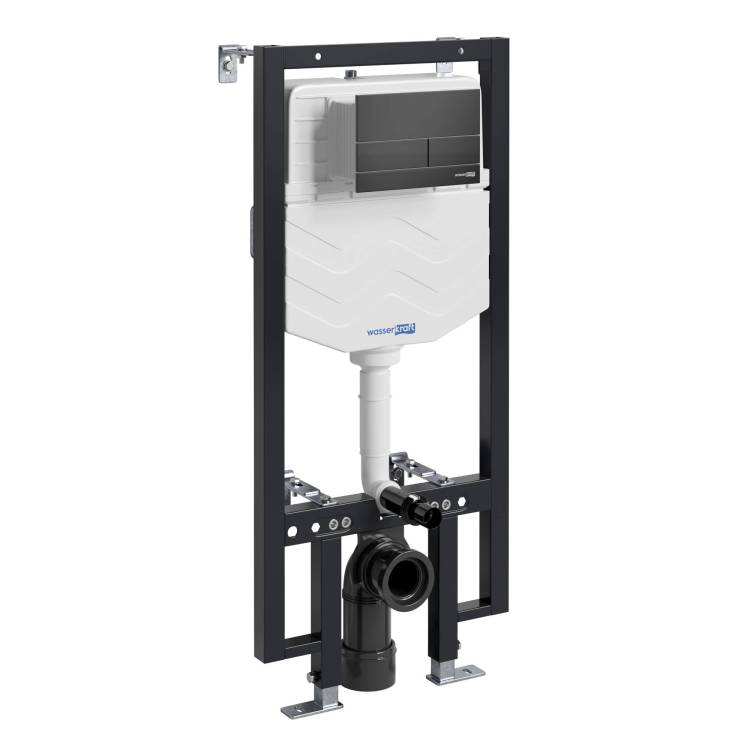 Система инсталляции для унитазов Wasserkraft Vils 56TLT.010.ME.MB04 клавиша черный матовый