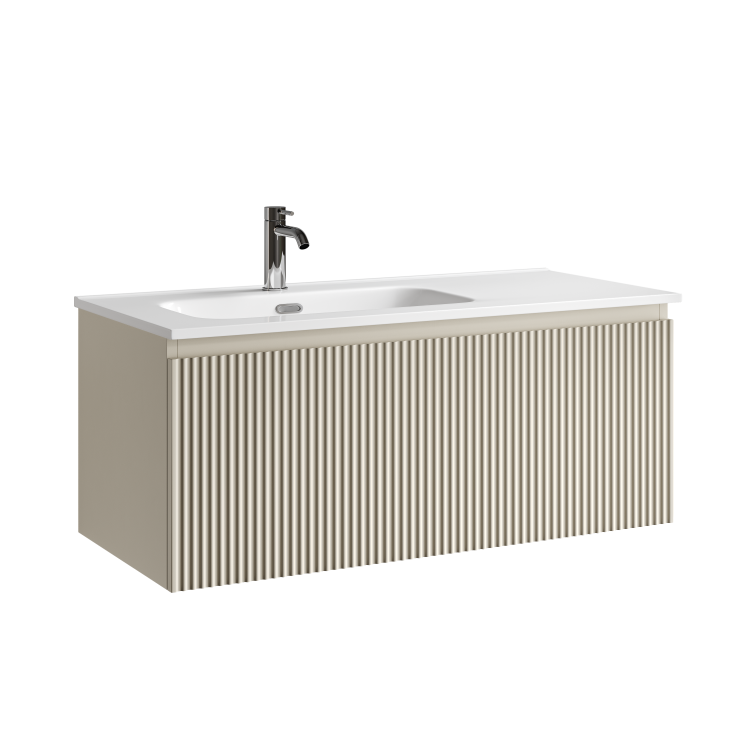 Тумба под раковину Sancos Snob R 1.0 SNR1.0100LCE c одним ящиком Soft close, Beige Soft, 99.5x44.5x40.6