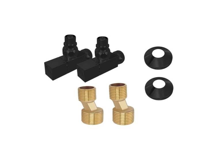 Запорный вентиль Aquatek AQ 2020BL 3/4"х1/2", квадратный, черный муар, 2 штуки