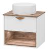 Тумба с раковиной Brevita Bergen - 60 Дуб Гала, Белый матовый 52x60x48