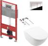 Комплект Унитаз подвесной Villeroy&Boch Subway 3.0 4670TS01 alpin + Система инсталляции для унитазов TECE TECEprofil Uni 2.0 9300302 + Кнопка смыва TECE Now