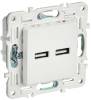 Розетка USB type A+A IEK Skandy SK-U21-D31-K01 арктический белый