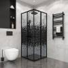 Душевой уголок Niagara Eco NG-1008-14QBLACK профиль черный матовый, стекло с узором, 80x80x190 фото 3