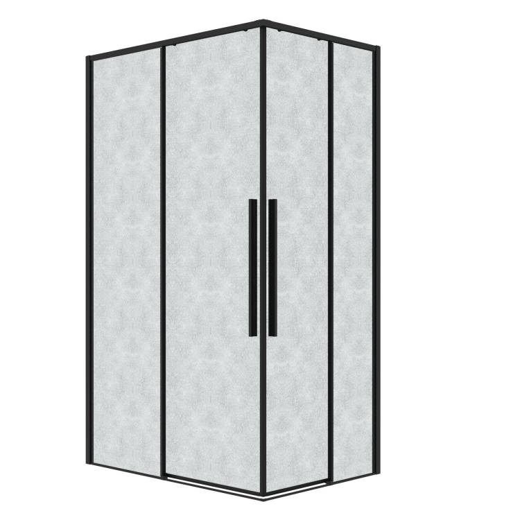 Душевой уголок Grossman Galaxy 300.K33.01.90R11L.21.02 профиль черный матовый, стекло шиншилла, 90x110x195
